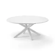Houston Outdoor 1.8m Round Aluminium Dining Table 1.8m - White