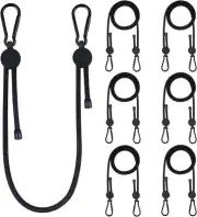 Adjustable Bungee Cords with Hooks, 6 Pack, 7"-48", Thick Elastic Straps