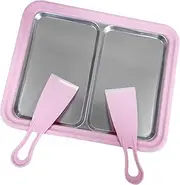 B Baosity Ice Cream Pan Rolled Ice Machine Summer Multifunction Easy to Clean DIY Cold Pan Plate Yogurt Machine for Sorbet Soft Serve, pink