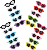 QUMIIRITY 20pcs Resin Sunglasses DIY Flatback Charms for Hair Accessories Colorful Mini Charm Buttons for Craft Jewelry Making