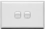 HPM EXCEL 2-GANG ROCKER SWITCH 10A 1-Pole 2-Way Horizontal, Flush Mount WHITE