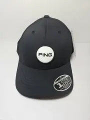 Mens Ping Patch Golf Hat Cap Black/White #37270-01 NWT OSFM