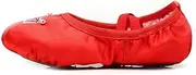 [DKZSYIM] Girls Ballet Dance Shoes Satin with Sequin Crown Decoration Flats Split Suede Sole,Model TJ-HGLP