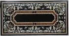 4'x2.5' Black Marble Coffee dining Table Top Inlay pietra dura bird design table