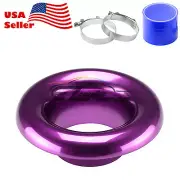 3" Purple Short Ram Air Intake Turbo Horn Aluminum Velocity Stack Silicone Hose