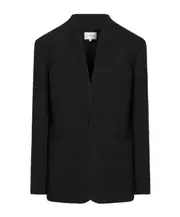 Single-button round-neck pullover jacket Black