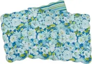 NEW Sanibel Island Florida Tropical Blue Flowers Quilted Reversible Table Runner