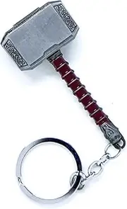 [VNFLY] Nidavellir Mjolnir Key Chain Avengers Thor Hammer Keychain Hammer Key Ring (Silver)