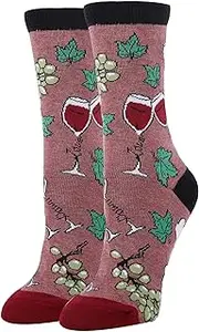 [ooohyeah] Cloud Wine Womens Crew Socks, Cloud Wine, 5-10, Cloud Wine, 5-10