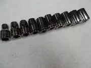 Craftsman 1/2" Drive Metric MM Shallow Socket Set 12pt, NOS USA 10 pcs