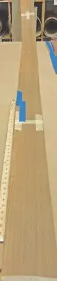 Teak wood veneer 4" x 142" raw no backing 1/42" thickness flexible sample roll