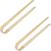 CIYODO 2Pcs Pet Pooper Clip Wood Color Dog Waste Picker Tool Durable and Comfortable Design for Easy Cleanup of Dog Messes for Pet Owners and Outdoor Use