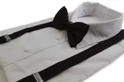 Mens Dark Brown 100Cm Suspenders & Matching Bow Tie Set