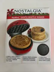 Nostalgia My Mini Santa Waffle Maker Non Stick Easy Clean - NEW - Sealed