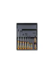 Beta Tools T161 9pc Phillips Screwdriver Set in Hard Tray for Roller Cabs
