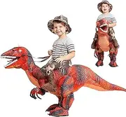 LIODUX Inflatable Costume, Halloween Blow up Costumes for teens Ride On Costume, T-rex, Velociraptor, Dinosaur Dress Air Blow-up Deluxe Costumes for Halloween Cosplay Party