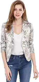[Allegra K] Women's Open Front Office Crop Blazer Jacket