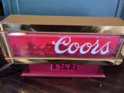 Coors Extra Gold Lighted Bar Cash Register Digital Clock Sign Clock & Light Work