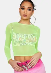 Breaking News Mesh Top And Bra Set