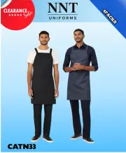 NNT 4PACKS Unisex Twill Bib Apron Cross-Back Strap Self-Fabric CATN33