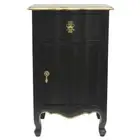 Regal Black & Gold Bedside Table 1 drawer 1 door 40x30x65cmh