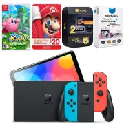 Nintendo Switch Red/Blue OLED + Kirby & the Forgotten Land + $20 eShop Gift Card