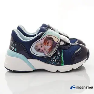 日本月星Moonstar機能童鞋迪士尼聯名系列寬楦冰雪奇緣運動鞋款12825深藍(中小童段)