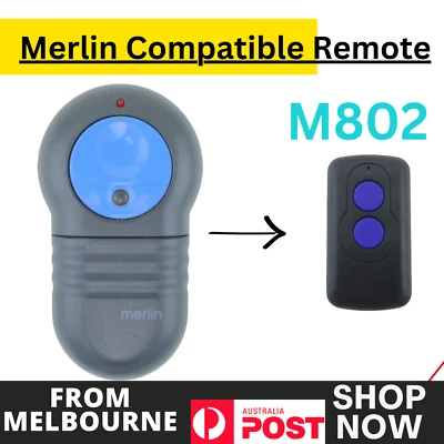 Merlin M802 Blue Compatible Garage Door Remote Control Prolift 230T/430R Switch