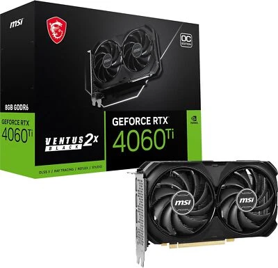 MSI GeForce RTX 4060 Ti VENTUS 2X BLACK 8G OC Graphics Board GDDR6 18Gbps [NEW]