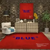 在飛比找樂天市場購物網優惠-BLUE聯名潮牌地毯IKEA客廳臥室床邊談個性黑色網紅服裝店