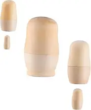 Kisangel 1Set DIY Wooden Matryoshkas Painting Nesting Dolls for Creative Educational Craft Safe Material Present for Easter and Decoration