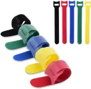 6 pcs Microfiber Cloth Cable Straps Hook Loop Reusable Fastening Cable 6" Ties