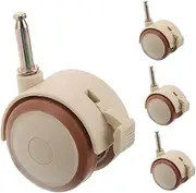 GALPADA 4pcs Crib Casters Caster Wheels Furniture Trolley Back Caster Replacement Wheels for Rolling Cart Swivel Casters Stroller Accessories Wheels Mini Swivel Wheels Beige Rubber