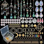 DIY Suncatchers, 400 pcs Sun Catchers Making Supplies Kit Art and Crafts for Adults Prism Hanging Decorative Suncatcher with Crystals Rainbow Maker for Indoor Windows Office Home Decor