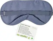 Organic Bamboo Sleeping Mask - Eye Cover with Nose Baffle, Oversize, Light, Thermo-Regulating, Thin, Breathable Moisture Wicking Sleep Eye Mask for Women Men, Blackout Eye Mask for Sleeping Naps Yoga
