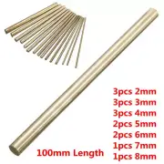 15PCS 2-8mm Golden Brass Rod Bar DIY Watch Tools Craft Parts Watchmaker Lathe