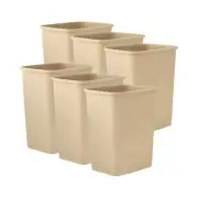 Superio Small 2.5 Gallon Plastic Trash Can, Waste Bin, 10 Qt (6, Beige)
