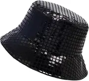 [EIGSO] Eigs Women's Metallic Bucket Hats Vintage Y2K Party Sequins Travel Fisherman Hat for Women