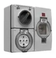 Clipsal 56-SERIES RCD PROTECTED SWITCHED SOCKET 500V 40A 5-Pins Round 30mA Grey