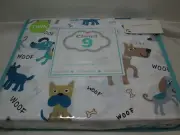 NEW Cloud 9 PUPPY PLAY WOOF Twin Sheet Set ~ Brown, Blue, Teal, Grey NEW