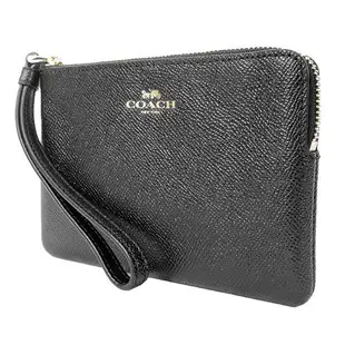 【COACH】F58032 IMBLK CORNER ZIP WRISTLET L-型拉鍊 手拿包 (黑色)