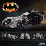 Batman 1989 Movie Batmobile Black Chrome Finish 1:24 Die-Cast Metal w/ figure