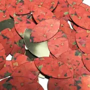 Navette Leaf Sequin 1.5" Red Poinsettia Flowers Floral Metallic