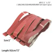 6pcs/Set for 2 x 72 Fine Grit Sanding Belt Sandpaper Sander Abrasive Band