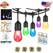 48FT Waterproof RGB LED String Lights with 15 Shatterproof Bulbs & Remote