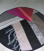 Unique Design One of a Kind Contemporary Art Circular Quilt Wall Hanging 24"