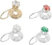 [TEMPNAP] Elegant Cartilage Earrings Flat Back Clip Ear Cuffs Gems Non Piercing Ear Cuff Enhancers for Women