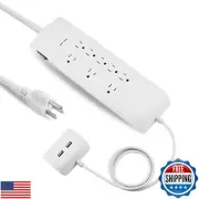 8 Outlet Surge Protector Power Strip with2 USB Charging Ports (2.4A), 6 + 4 F