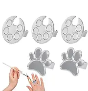 Nail Polish Palette | Small Paint Palette Finger Rings 5X,Stainless Steel Nail Art Display Plate, Manicure Mixing Tools for Nail Design Lovers