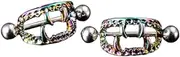 [Hilufiet] 14G Vampire Teeth Nipple Piercing Jewelry Small Nipple Rings Surgical Steel for Men and Women